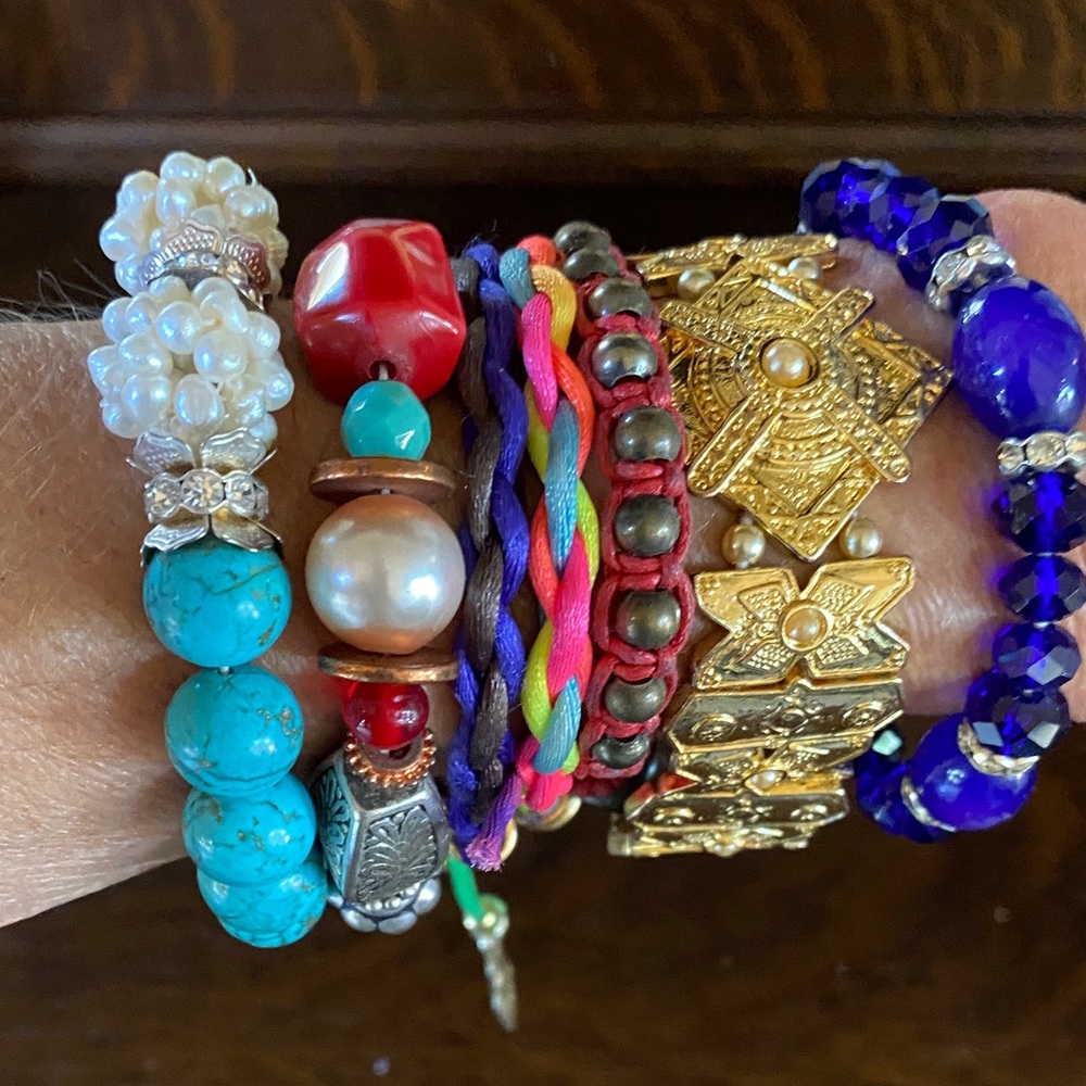 Samantha Wills Colorful Beaded and Gold Bracelets Set